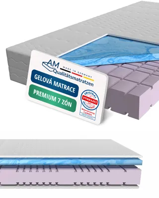 Obrázek produktu pro AM Qualitätsmatratzen | Matrace z gelové peny Premium 180x200 cm | H2 | Matrace ze studené peny se 4 cm vrstvou gelové peny | Výška 23 cm | Vyrobeno v Nemecku | 180 x 200 cm