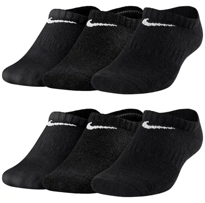 Produktbild von Nike Kinder Cushion Socken 6 Paar Youth Kids Everyday Cushioned No Show SX6843 Sneakersocken - Farbe: Schwarz - Größe: 38-42