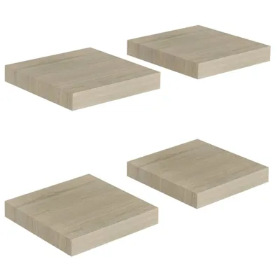 Image de Étagères murales flottantes 4 pcs chêne 23x23,5x3,8 cm MDF