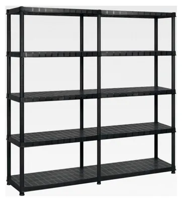 Produktbild von Lagerregal mit 5 Böden aus Kunststoff, Schwarz, 183x45,7x185cm
