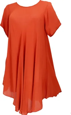 Produktbild von Luftiges Boho Minikleid, Weites Sommerkleid, Tunikakleid - Rostorange, Damen, Viskose, Kleider