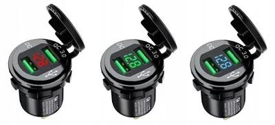 Produktbild von Aluminium USB Ladegerät mit Voltmeter für Motorräder