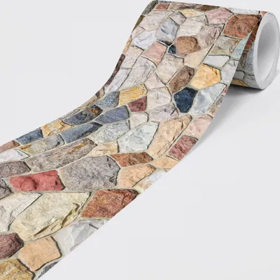 Produktbild von Selbstklebende Bordüre - Tapetenbordüre Wandbordüre - Dekorative Wandtatto - Farbige Steine - auf 5,00 m x 0,15 m je Rolle