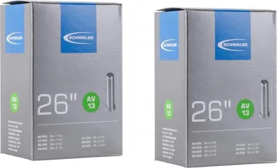 Image de Chambre à air Schwalbe 2x AV13, 26x1,50-2,40 pouces (40/62-559), valve de type automobile 4...
