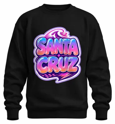 Imagen del producto de Sudadera con cuello redondo estilo retro, diseño de surfista, con motivos de olas y neón, años 80, para skateboard, color , talla XL