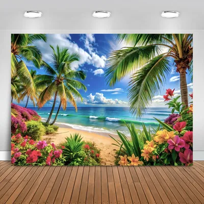 Produktbild von Elzusha – Tropischer Strand, Hintergrundbild, 2,1 x 1,5 m