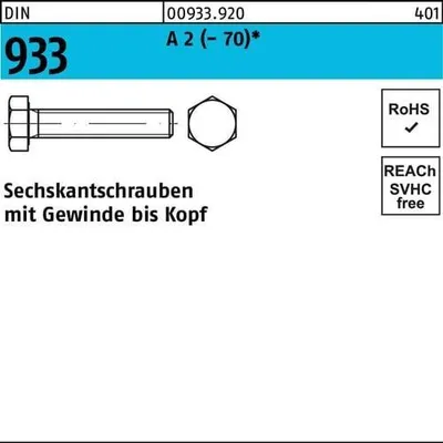 Produktbild von Reyher  933 V2a 6kt.Schraube 6x 6 (100 Stück)