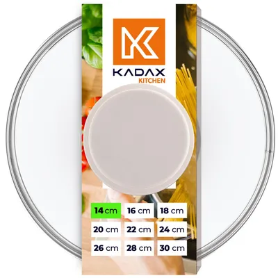Produktbild von KADAX Glasdeckel mit Silikongriff "Tolfa", hitzebeständiger Kochtopfdeckel, 14 cm
