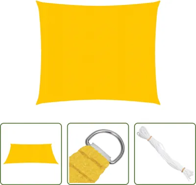 Produktbild von The Living Store Sonnensegel 160 g/m² Quadratisch Gelb 4,5x4,5 m HDPE