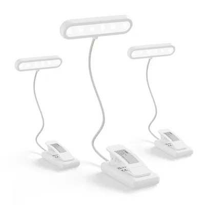 Produktbild von LQWELL Nachttisch-Leselampe, wiederaufladbare USB-Leselampe, 3 Farbtemperaturen, 10 Helligkeitsstufen, stufenlos dimmbar, 360° flexibles(Weiß, 3 Stück
