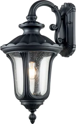 Produktbild von Außenlampe Wand Aluminium Glas IP44 56 cm hoch Schwarz Rustikal Wandlampe außen