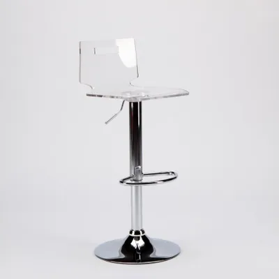 Image de San José Design Tabouret de bar et de cuisine moderne en acier chromé - Transparent