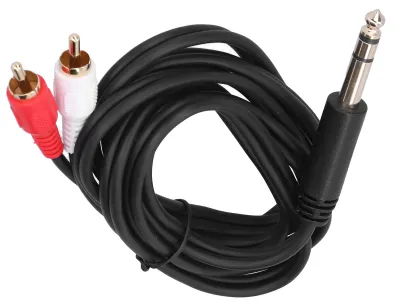 Immagine prodotto di 6,35 mm su cavo audio doppio RCA, connettore stereo, adattatore, splitter a Y