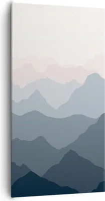 Produktbild von Bild auf Leinwand - Leinwandbild - Einteilig - Berge Grafiken Buntstift - 65x120cm - Wand Bild - Wanddeko - Wandbilder - Leinwanddruck - Bilder - Wanddekoration - Leinwand bilder - PA65x120-4389