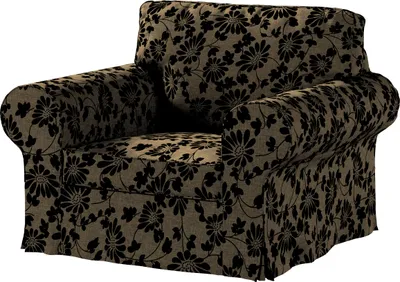 Produktbild von Dekoria Bezug für Ektorp Sessel, beige-schwarz, Sesselhusse für Ektorp Sessel