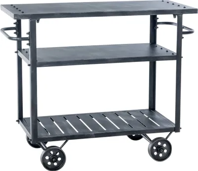Produktbild von CLP Servierwagen Spring - Barwagen mit Rollen, Metall-Gestell antik silber