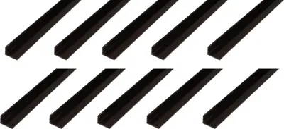 Produktbild von Alberts 10 x Winkelprofil, PVC, schwarz, 40 x 10 x 2 mm, Länge 2 m
