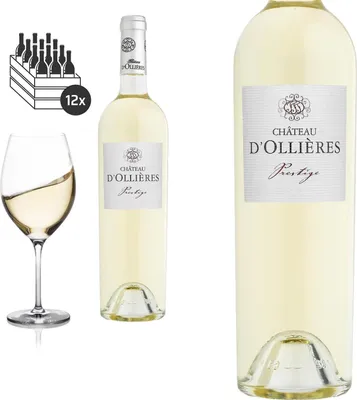Produktbild von 12er Karton 2021 Côteaux Varois en Provence blanc PRESTIGE von Château d'Ollières - Weisswein