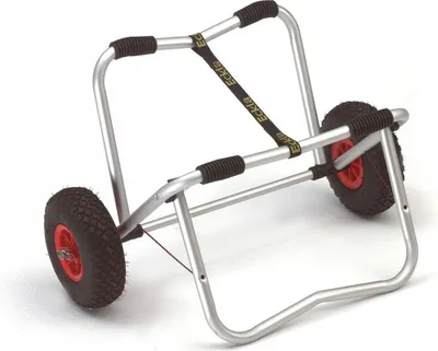 Produktbild von ECKLA - DISCOVERER 400, großer Bootswagen / Kanuwagen mit Stütze, pannensichere Räder 400 mm, silber eloxiert, Aluachse