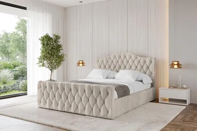 Produktbild von ALTDECOR Polsterbett mit Bettkasten  -  FALIO-Z - 140x200 Beige Casablanca - Bett mit Kopfteil und Fußteil, Boxbett ohne Matratze, Doppelbett mit Stauraum