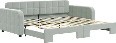 Produktbild von vidaXL Tagesbett Ausziehbar Hellgrau 90x190 cm Samt