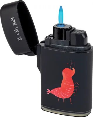 Produktbild von Mr. & Mrs. Panda sturmfeuerzeug Garnele Franzose - Schwarz - Geschenk, Französisch, Zünder, Feuerzeug, anzünder, Gasfeuerzeug, zigarettenanzünder, Krabbe, Meer