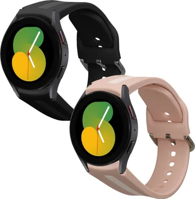 Produktbild von kwmobile 2x Sportarmband kompatibel mit Samsung Galaxy Watch 5 / Watch 5 Pro / Watch 6 / 6 Classic Armband - Fitnesstracker Band Set aus TPU Silikon