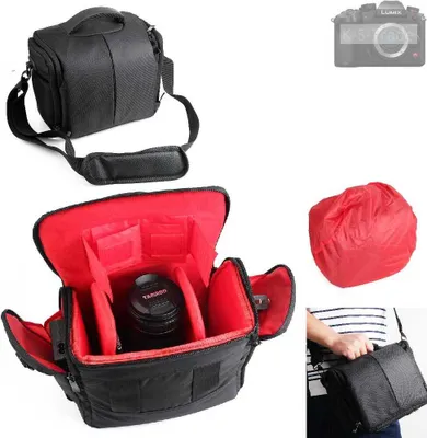 Produktbild von K-S-Trade Kompatibel mit Panasonic Lumix DC-GH6 Kameratasche Fototasche Schultertasche Zubehör Tasche einteilbare Trennwänden für Systemkamera,