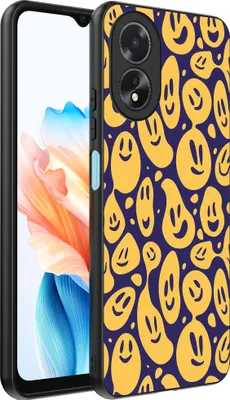 Produktbild von Smartphonica Telefon Fall geeignet für Oppo A18 mit Smiley-Druck - TPU zurück Abdeckung Fall Emoji Design - lila gelb