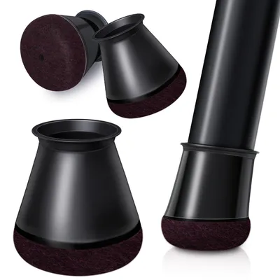 Obrázek produktu pro 24 kusů krytek na nožky židlí, černé, malé, kulaté (14-18 mm)