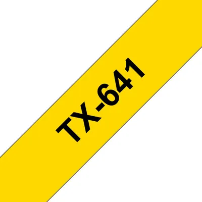 Produktbild von Schriftband TX-641 (18 mm, schwarz auf gelb)