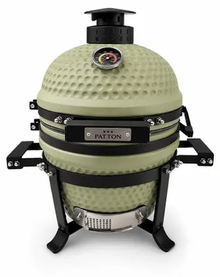 Produktbild von PATTON Kamado Grill Holzkohlegrill "PREMIUM", Grill Ø27cm, Olivgrün