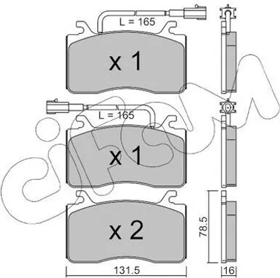 Produktbild von CIFAM 822-1100-0 Bremsbeläge Satz Vorne Bremsklötze für ALFA ROMEO GIULIA (952)