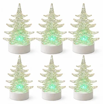 Produktbild von Funkelnder Weihnachtsbaum 6er Set klein mit toller Beleuchtung