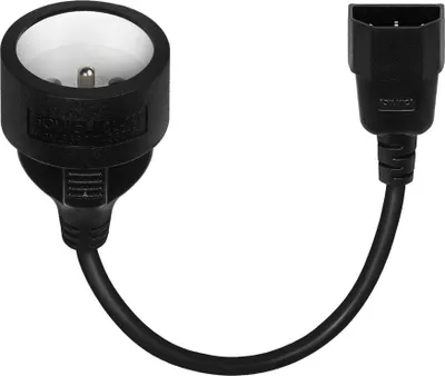 Image de Adaptateur électrique Savio CL-180 IEC C14 - CEE 7/5 (E) 0,15m