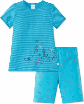 Produktbild von Schiesser 156617 - Mädchen kurzer Schlafanzug  Gr. 98  * Yoga Cat