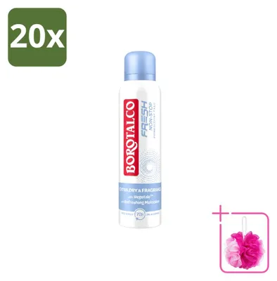 Productafbeelding van 20 x Borotalco Fresh Deodorantspray - 150 ml - Voordeelverpakking - 20 stuks