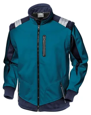 Productafbeelding van Sir Safety STARFLEX softshell werkjas voor heren, winddicht met fleecevoering, maat XL, petrolblauw/blauw