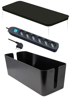 Produktbild von Electraline 300178 Kabelorganisator-Box mit Mehrfachsteckdose, 6 Mehrzweckplätze