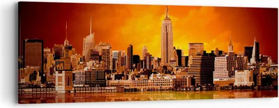 Produktbild von Bild auf Leinwand - Leinwandbild - Amerika architektur straße tourismus - 90x30cm - Wand Bild - Wanddeko - Leinwanddruck - Bilder - Kunstdruck - Leinwand bilder - Wandkunst - AB90x30-2118