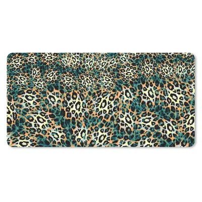 Produktbild von MuchoWow® Schreibtischunterlage Leopard - Muster - Blau 80x40 cm - XXL Mauspad - Gaming Mauspad