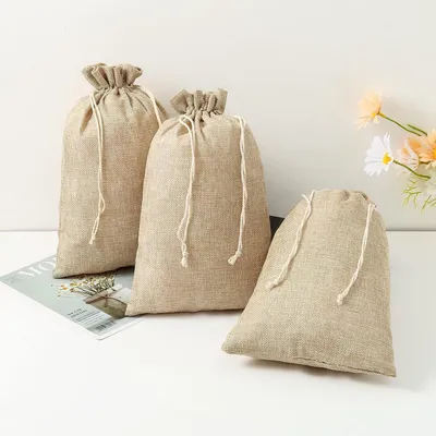 Produktbild von Jutesäckchen Geschenksäckchen Stoffbeutel 20 x 30 cm Braun 12 Stück