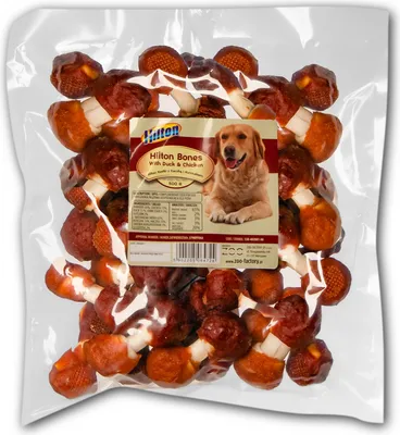 Produktbild von HILTON Bones with duck and chicken - hundekauartikel - 500g