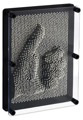 Obrázok produktu pre Relaxdays doska na nechty, 3D obrázok na nechty pre individuálnu kreativitu, kultová dekorácia v štýle 80. rokov, V x Š: 18 x 13 cm, strieborná/čierna