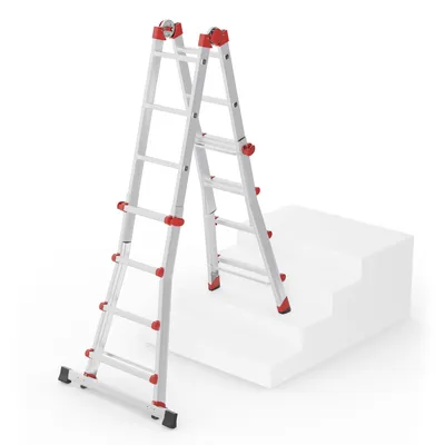 Produktbild von Hailo M80, Aluminium-Multifunktionsleiter, 4x4 Sprossen