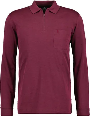 Ragman Langarm-T-Shirt Brusttasche mit Logo in rot