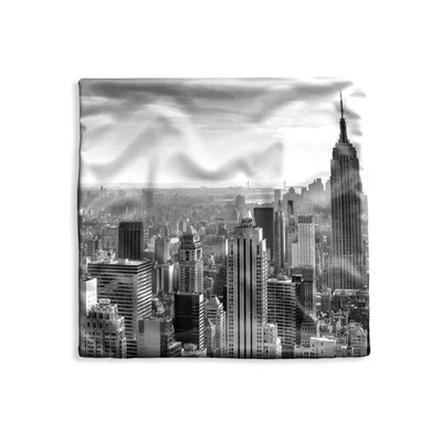 Obrázek produktu pro MuchoWow® Povlak na polštář - 40x40 - Panorama New Yorku - černá a bílá - Dekorační povlak na polštář