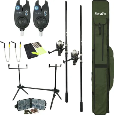 Produktbild von FISH XPRO - Karpfenset -Improve Deluxe - 3 Ruten komplett - Karpfennetz - Rodpod