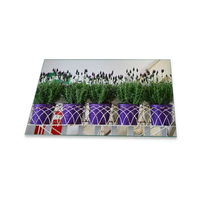 Produktbild von Herdabdeckplatte Glaskeramik 1 Teilig 80x52 Blumen Grün Abdeckung Glas Spritzschutz