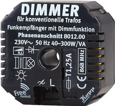 Produktbild von Funkempfänger, UP, 1 Kanal, Dimmfunktion, 300W, KOPP Free Control